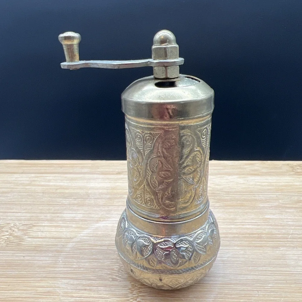 Handmade Turkish Brass Pepper Spice Grinder Mill 4